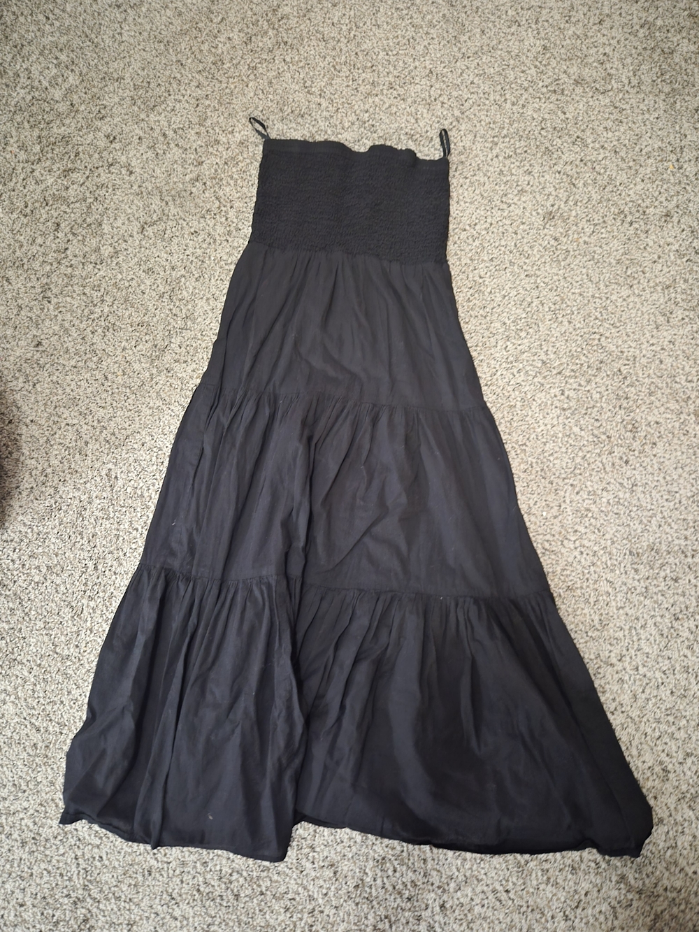 Michael Kors Black Strapless Tiered Maxi Dress **EDIT**